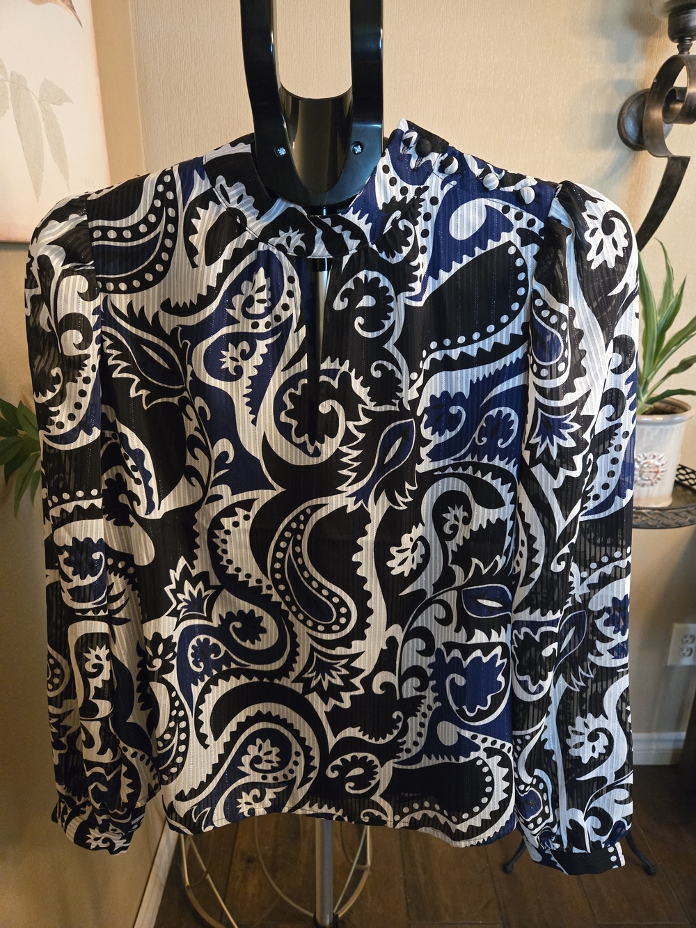 NWT Loft  Paisley Print Mock Neck Blouse